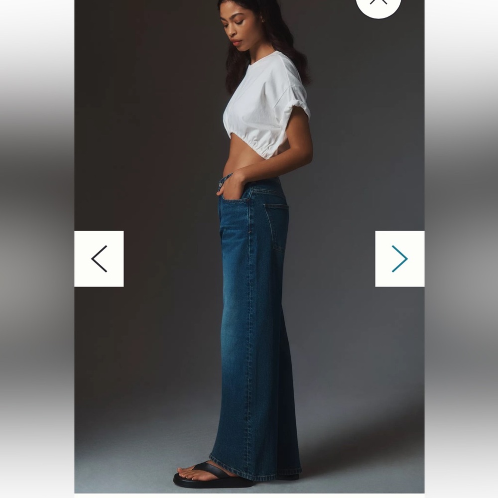 PILCRO BOWED SLOUCH HIGH-RISE TAPER JEANS sz 23 Tall. OUT OF STOCK ONLIN… - Picture 4 of 14